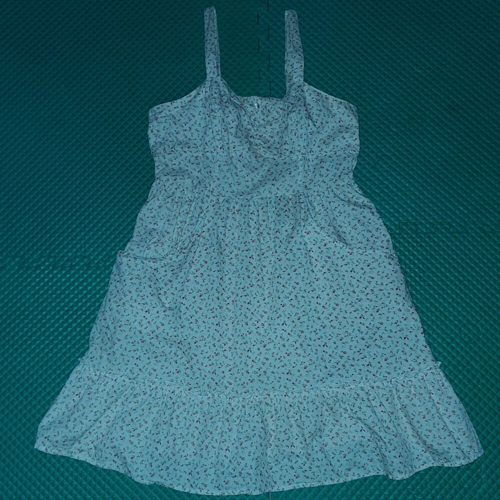 Floral Cotton Strap Sundress: Smocked Back, Ruffle Hem